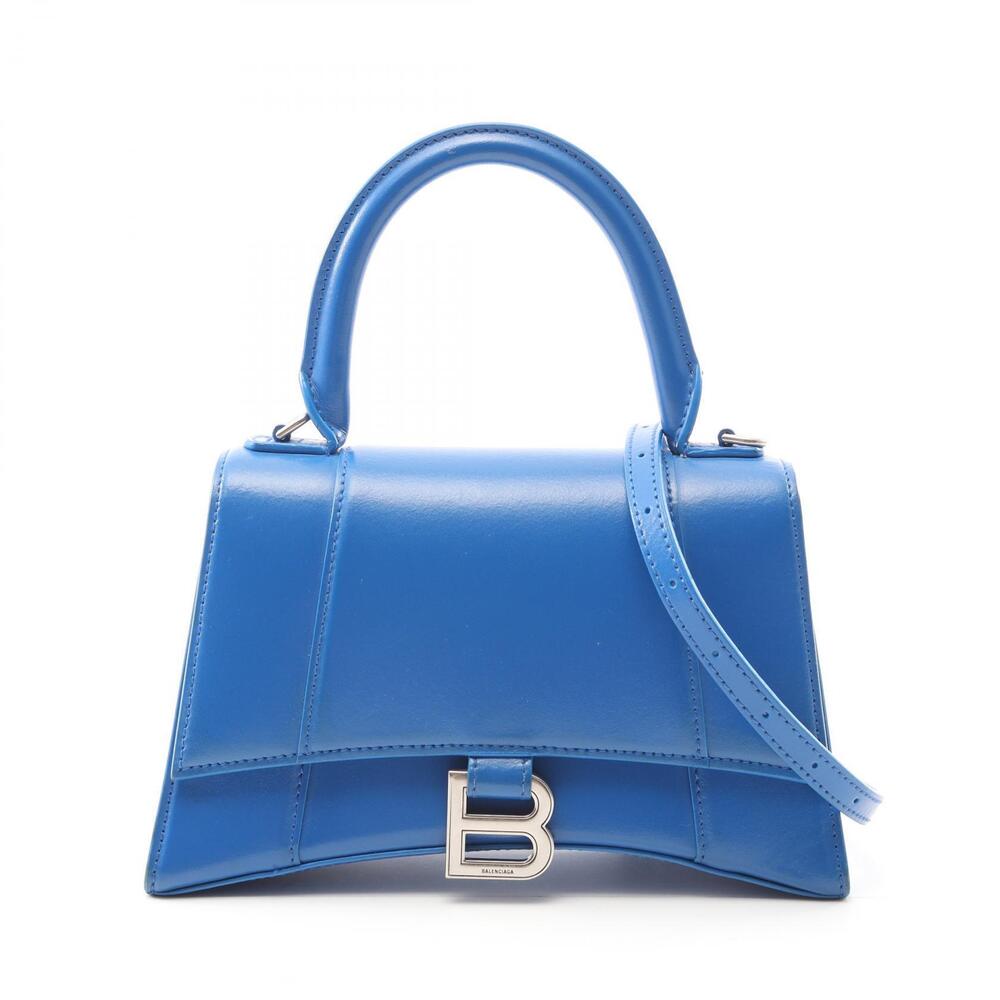 Balenciaga Hourglass Handbag Leather Blue